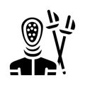 Fencing sport glyph icon vector illustration black