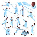 Fencing Sport Isometric Set Royalty Free Stock Photo