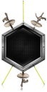 Fencing Sport - Metal Hexagonal Symbol