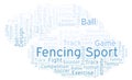 Fencing Sport word cloud.