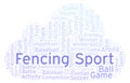 Fencing Sport word cloud.