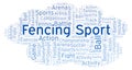 Fencing Sport word cloud.