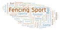 Fencing Sport word cloud.