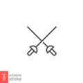 Fencing sword, sport icon. Cross rapiers, swords or fencing duel Royalty Free Stock Photo