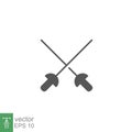 Fencing sword, sport icon. Cross rapiers, swords or fencing duel Royalty Free Stock Photo