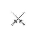 Fencing Swords vector icon symbol isolated on white background