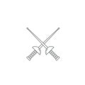 Fencing Swords vector icon symbol isolated on white background Royalty Free Stock Photo