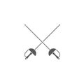 Fencing Swords vector icon symbol isolated on white background