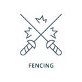 Fencing vector line icon, linear concept, outline sign, symbol