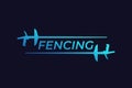 Fencing vector logo with foils