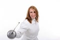Fencing woman Royalty Free Stock Photo