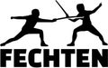 Fencing word with fencer. German.