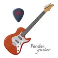 Fender guitar electric instrument most iconic in music.