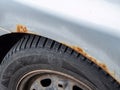 Fender starts rusting on a car