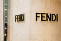 Fendi store in Vienna, luminous sign with Fendi text. June 7, 2023, Austria, Vienna.