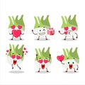 Fenel cartoon character with love cute emoticon