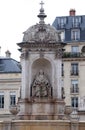 Fenelon by Francois Lanno. Fountain of the Sacred Orators, Place Saint-Sulpice in Paris Royalty Free Stock Photo