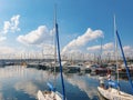 Fenerbahce Marina yacht port in Kalamis during sunset in ÃÂ°stanbul Royalty Free Stock Photo