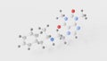 fenethylline molecule 3d, molecular structure, ball and stick model, structural chemical formula fenetylline