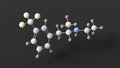 fenfluramine molecule, molecular structure, fintepla, ball and stick 3d model, structural chemical formula with colored atoms