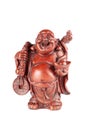 Feng Shui Budai Buddha Statuette, Pu-Tai or Happy Laughing Hotei for Money and Wealth Royalty Free Stock Photo