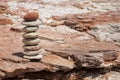 Feng shui equilibre with earth toned tilled stones Royalty Free Stock Photo