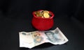 Feng Shui Red Coin Pot