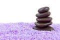 Feng shui stones on bath salt Royalty Free Stock Photo