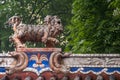 Chinese Mythical lion at religious Ghost City, Fengdu, China