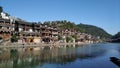 Fenghuang ancient City. River with typical Houses. Hunan. China