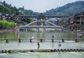 Fenghuang ancient town china bridge and Tuo jiang river