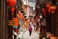 Fenghuang, China - May 15, 2017: People walking around street in the Phoenix Fenghuang City
