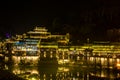 Fenghuang (Phoenix) the ancient town at night time, Hunan province