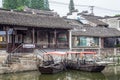 Fengjing Zhujiajiao, China - circa September 2015: Bridges, canals of Fengjing Zhujiajiao ancient water town Royalty Free Stock Photo