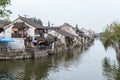 Fengjing Zhujiajiao, China - circa September 2015: Bridges, canals of Fengjing Zhujiajiao ancient water town