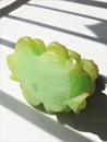 Fengshui Jade Green Dragon head Turtle body sculpture representing longevity wealth