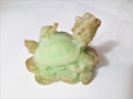 Fengshui Jade Green Dragon head Turtle body sculpture representing longevity wealth Royalty Free Stock Photo