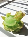 Fengshui Jade Green Dragon head Turtle body sculpture representing longevity wealth