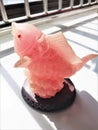 Fengshui Jade Red Gold Fish sculpture representing wealth and abundance