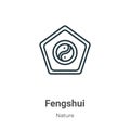 Fengshui outline vector icon. Thin line black fengshui icon, flat vector simple element illustration from editable nature concept