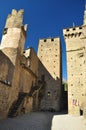 Medieval castle Fenis, inner court. Aosta valley, Italy