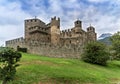 Fenis Castle, near Aosta in Italy - medieval fortress Royalty Free Stock Photo