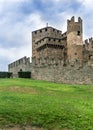 Fenis Castle, near Aosta in Italy - medieval fortress Royalty Free Stock Photo