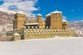 Medieval Fenis castle in Aosta valley, Italy.