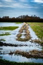 Fenland flooding and sky Royalty Free Stock Photo