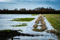 Fenland flooding and sky Royalty Free Stock Photo