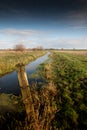 Fenland landscape and dramatic sky Royalty Free Stock Photo