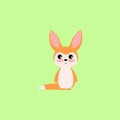 Fennec fox, cartoon, illustration, animal color icon