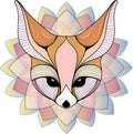 Fennec fox graphic illustration multicolor