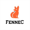 Fennec fox large pointed ears vector animal